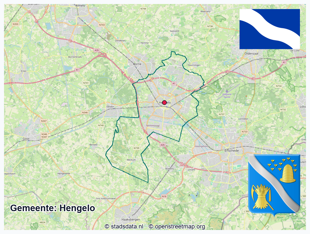 Schematische gemeentegrens Hengelo